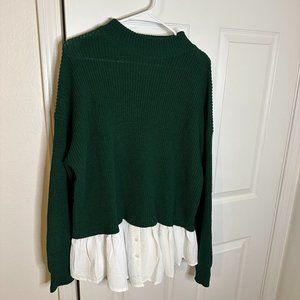 Sweater with attached flowy shirt bottom